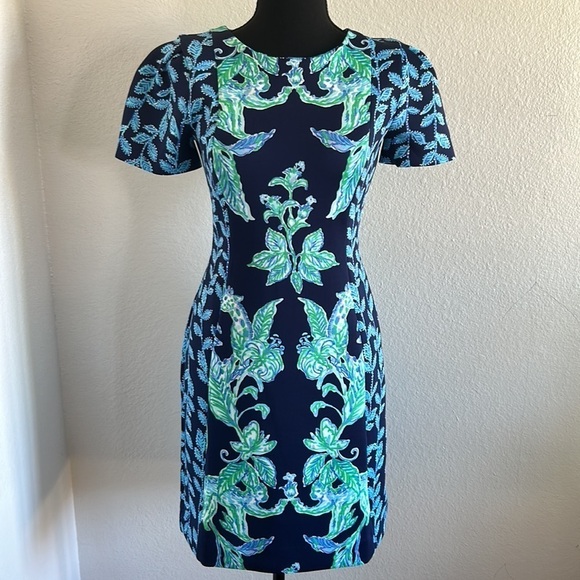 NWT Lily Pulitzer Lelicia Dress High Tide Navy Size 2 - Picture 7 of 16
